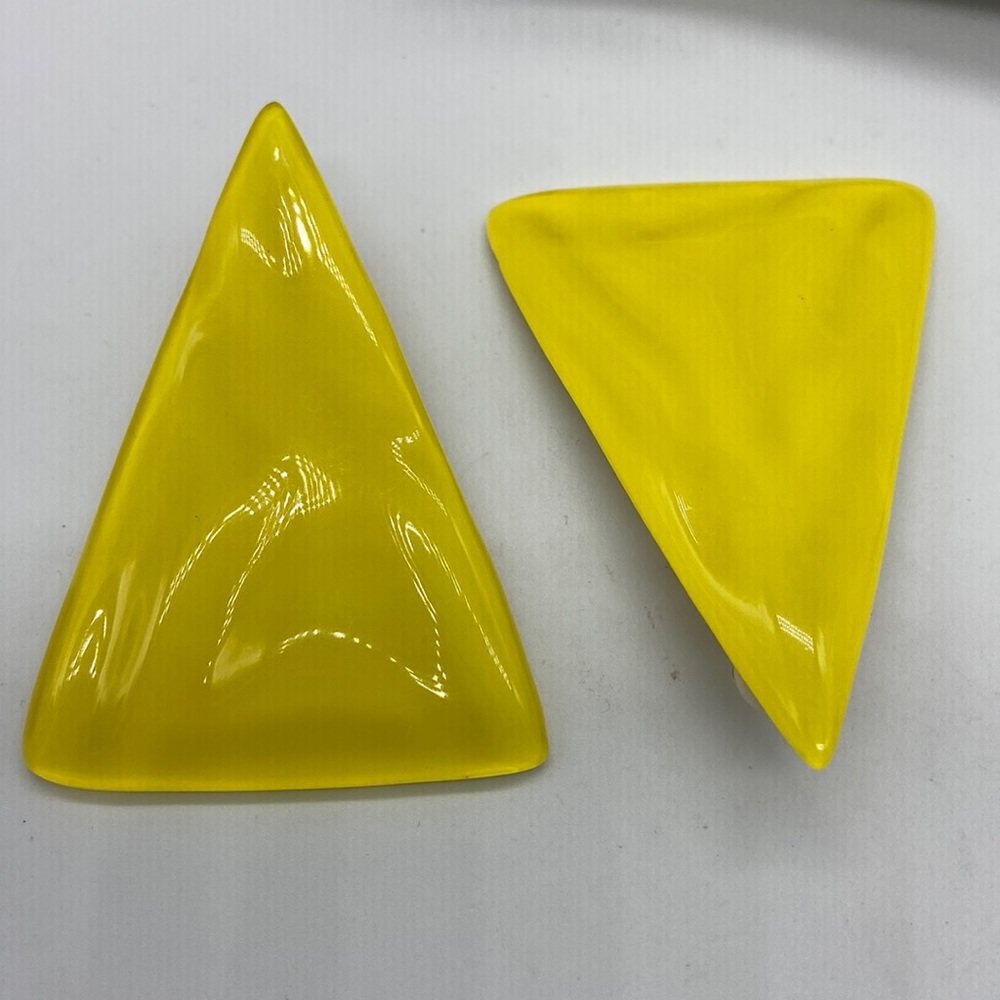 Triangle Lucite Clip On Earrings